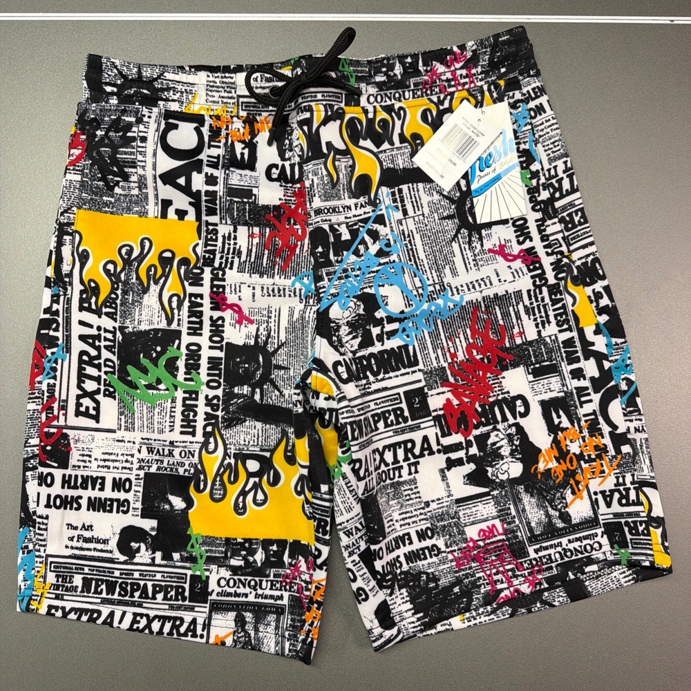 Men's Graphic Board Shorts Swim Trunks Size M| New With Tags